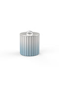 Vinidec fluted lacquered ice bucket in soft baby blue gradient with polished silver metallic top handle