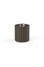 Vinidec fluted lacquered ice bucket in rich espresso brown finish with silver ring handle